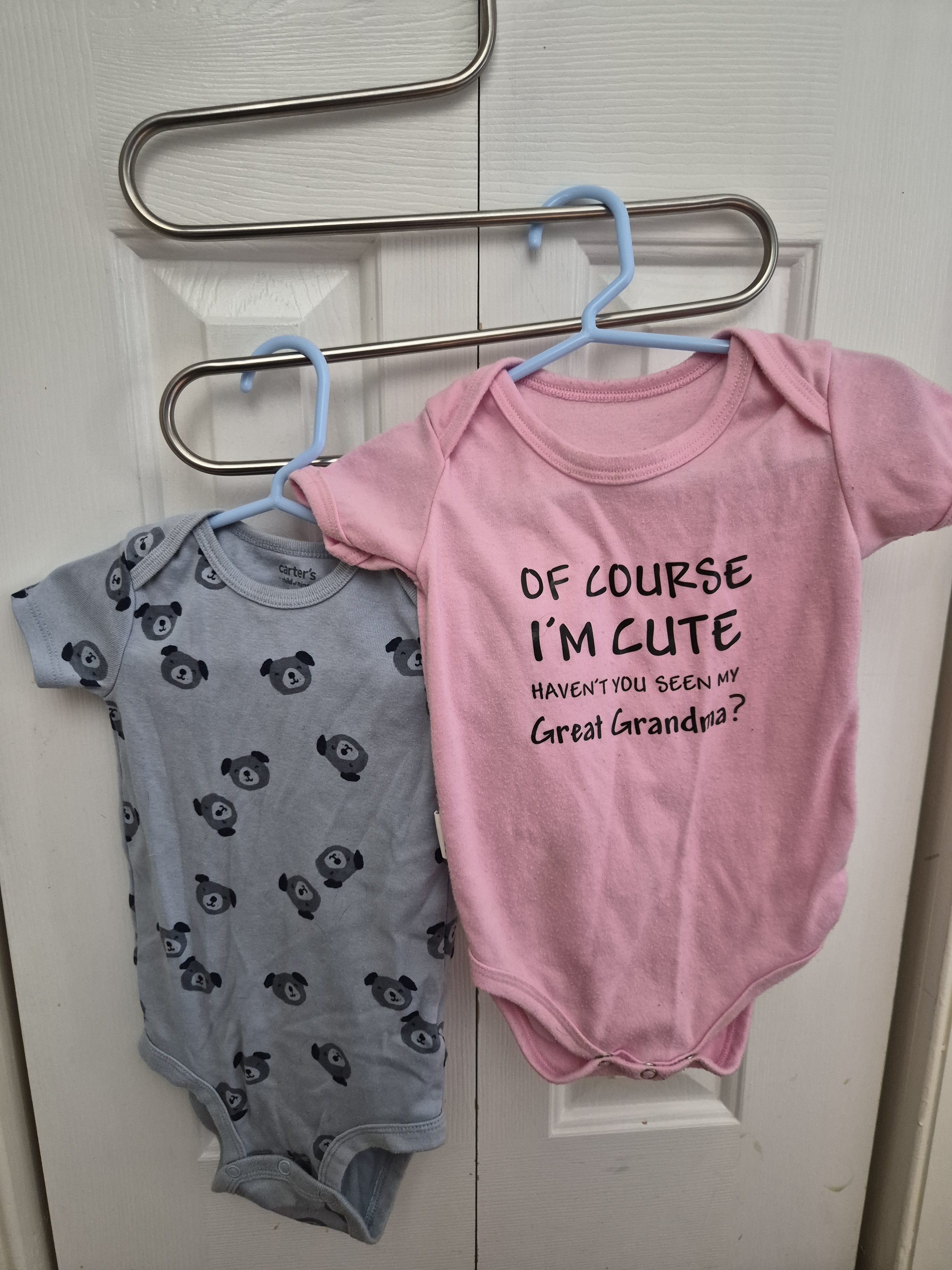 Carter's Pink One-Piece & Carter's Grey/Blue Animal Print - 2 For $8